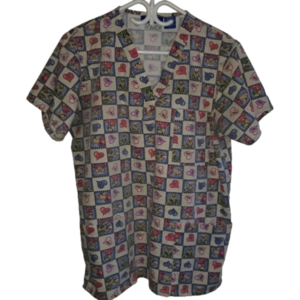 Factory Uniforms Teddy Bear Scrub Top Size L